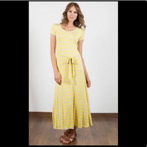 Light pink and navy striped maxi dress